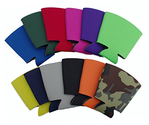 Blank Foam Party Cup Coolie (Variety Color 12 Pack) - Made in USA