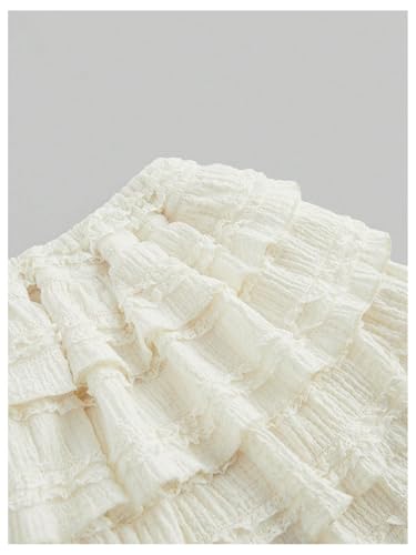 Women's Textured Mini Skirt Y2k Ruffle Layered Elastic Waist Coquette Skirts3