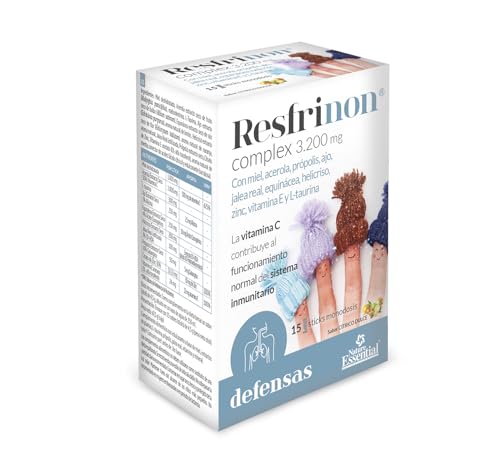 NATURE ESSENTIAL - Resfrinon Complex 3200 MG - 15 Sticks Monodosis - Contribuye al Funcionamiento del Sistema Inmunitario - Contiene Miel y Jalea Real