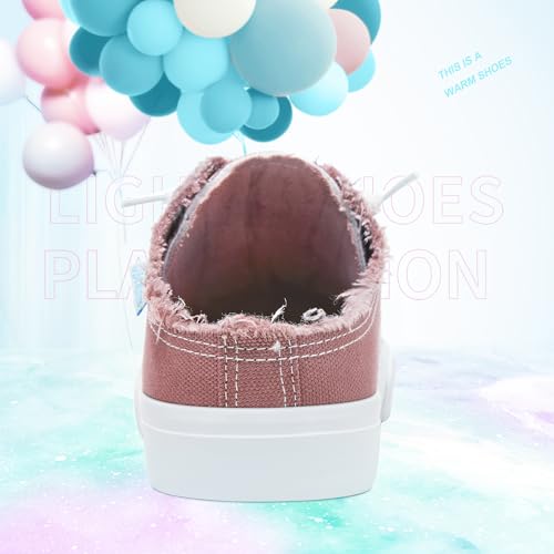 Image of Obtaom Women Canvas Mules Memory Foam Clipper Fashion Sneakers Comfortable Slip-On Mule Backless Holiday Shoes