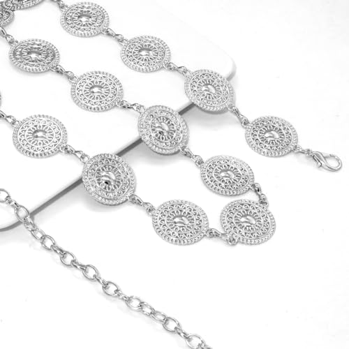 Women's Waist Chain Belts Adjustable Metal Waist Belt Belly Link4