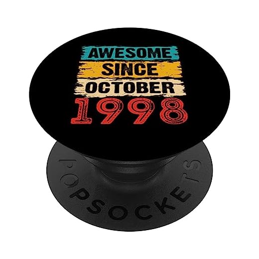 Regalos de cumpleaños número 25 de 25 años desde octubre de 1998 PopSockets PopGrip Intercambiable