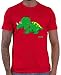 Hariz Dilophosaurus Dinosaurier - Camiseta de manga corta para hombre, incluye tarjeta de regalo rojo XXL
