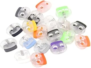 10 Pcs Multicolor Double Hole Plastic Spring Cord Locks - Round Toggle Stoppers for Shoelaces, Sports Bags, Camping Supplies, Drawstring Bags, Clothing, Shoes, Umbrella.(Random)