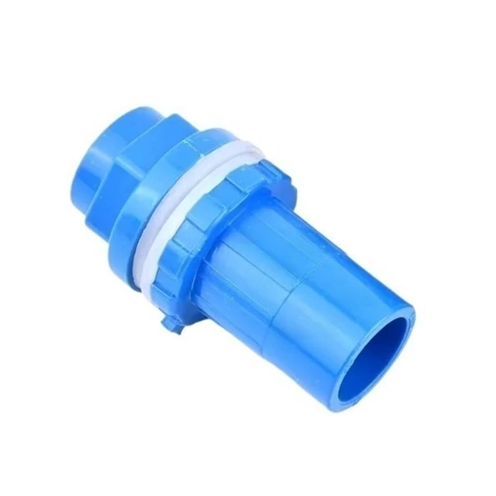 Pipe Drainage Joint Aquarium Straight Drainage Connector Water Overflow Bottom Joint, 20~50mm Inlet Outlet Joints for Garden 1pc(Blue,32mm)