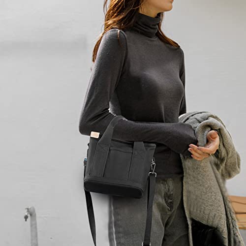 Yaopeing Small Canvas Tote Bag,Mini Stylish Satchel Bag,Fashion Tote Handbag Hobo Bag Shoulder Bag Crossbody Bags For Women,Black #TOP6