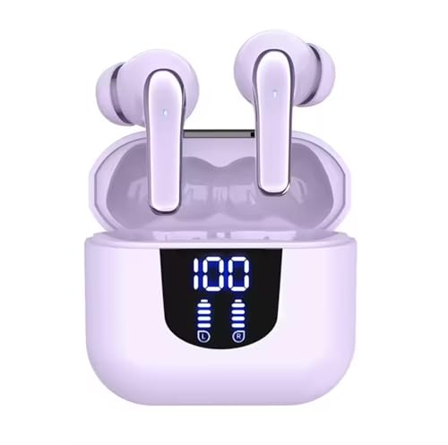 Image of Nyxo K06 Wireless Warbuds Woise Cancellation with LED Power Display, Type-C Fast Charging, 50ms Low Latency, Lightweight BT V5.4, 3D Spatial Audio, 10mm Rich Bass DriversClear Calls (Purple)