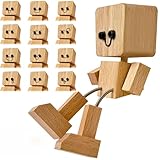 PICKONA Wackelmännchen Holz, Wackelnder Holzmann Auto, Holzfigur Auto, WackelmäNnchen Holz Mit 12 Magnetischen, Schreibtischdekoration aus Stressabbau,Geschenk für Freunde