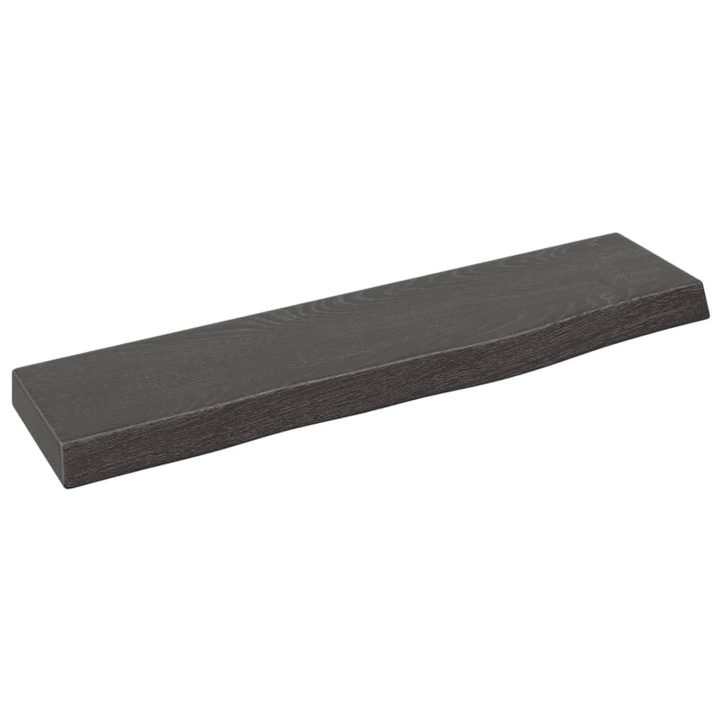 Étagère murale chêne massif gris foncé flottante moderne 40x10cm