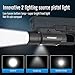 VITOINNO 1750 Lumen Tactical Flashlight with Bottom Moonlight lamp, Rechargeable Pistol Light with Strobe/Momentary Compatible with Picatinny Rail