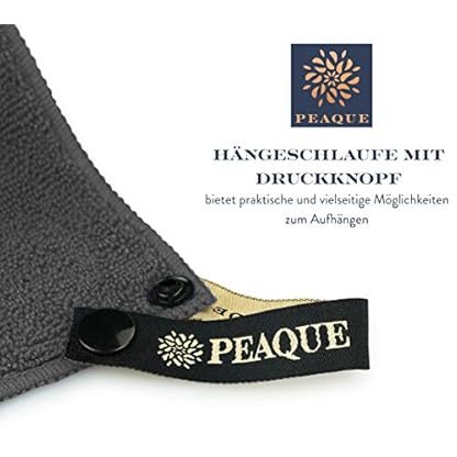 PEAQUE Mikrofaser-Handtuch mit Frottee-Struktur - 1er & 2er Set, Saugstark Schnelltrocknend Leicht XXL, Sporthandtuch Reisehandtuch Saunahandtuch – Bild 5