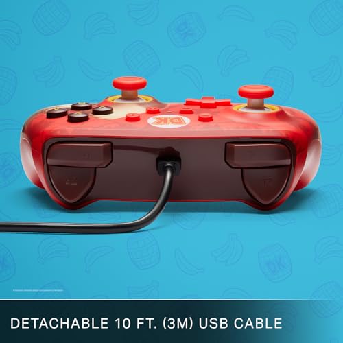 PowerA Manette Filaire améliorée pour Nintendo Switch, modèle Switch OLED et Switch Lite, Accessoire de Jeu, Manette de Jeu, Manette Filaire, sous Licence Officielle -Donkey Kong Flex