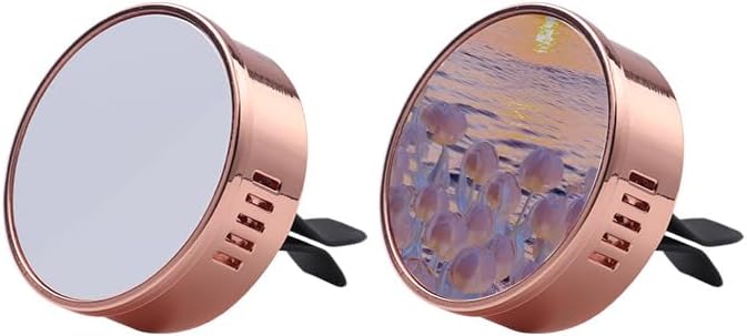 10 PCS Sublimation Blank Essential Oil Car Diffuser Vent Clip, Sublimation Car Aromatherapy Diffuser Locket Air Freshener with 10 Refill Pads for DIY Heat Transfer Print