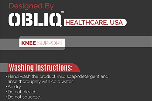 Image of OBLIQ Hinged Knee Support Brace for Lateral Support With Dual Stabilizers Open Patella (Blue, Small (14.8-17.2 Inches))