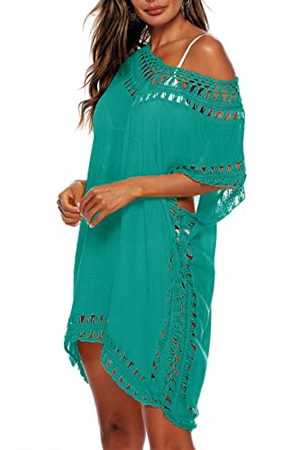 Image of Adisputent Womens Swimsuits Cover Ups Crochet Chiffon Beach Cover Bathing Suit Bikini Wear Coverups Dress
