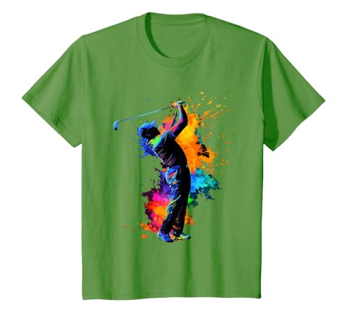 Colorful Golfer Golf Golfing T-Shirt, Youth, Grass Green, 2T