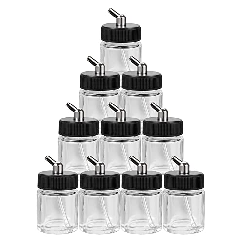 OPHIR Box of 10 Glass 22CC Single-Action Airbrush Bottles for Airbrushes