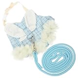 Zerodeko Imbracatura per Conigli in Cotone Blu con Design senza Maniche e Forma Vestito, Portatile e Adorabile, per Passeggiate All'aperto con Tuo Animale Domestico