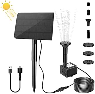 HALOVIE Solar Powered Fountain Pump Solar Pond Pump Solar Water Feature Pump for Garden 2.5W Solar Panel Kit 7 Nozzles for Pond Fountain Bird Bath
