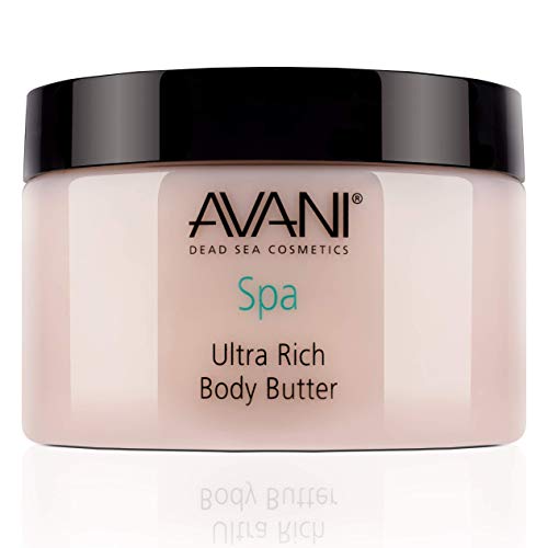 Avani Ultra Rich Body Butter - Dead Sea Salt, Aloe Vera, Vitamin E, Shea, Jojoba, Sunflower, Olive Essential Oil - Natural Exfoliating & Moisturizing Butter for All Skin Types - Milk/Honey Fragrance - Thumbnail 2