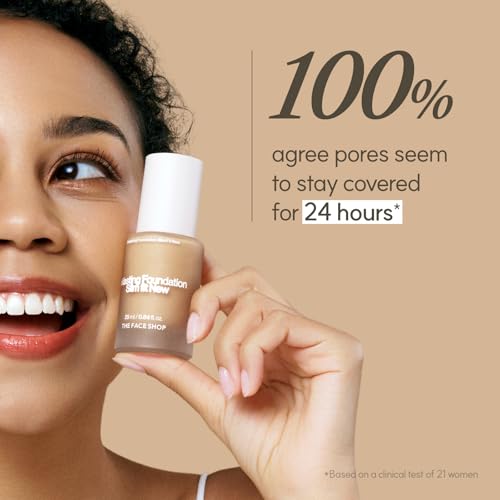 THE FACE SHOP Ink Lasting Liquid Foundation, Full Coverage, 72‑Hour Wear Semi‑Matte Finish, Makeup with Bakuchiol, W130 Warm Beige, 0.84 Fl. Oz. - Image 3
