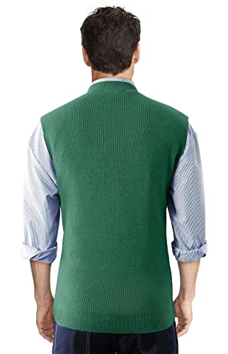 Mncegeer Mens Sweater Vest V Neck Slim Fit Sweater Vests Knitwear Pullover Green #TOP1
