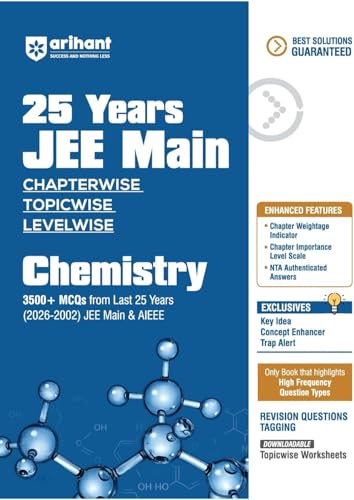 Image of Arihant 25 Years JEE Main Chapterwise, Topicwise, Levelwise PYQs - Physics + Chemistry + Maths - | 3500 MCQs | Last 25 Years (2002 to 2026 JEE Main & AIEEE | - Combo Set of 3 Books for 2027 Exams