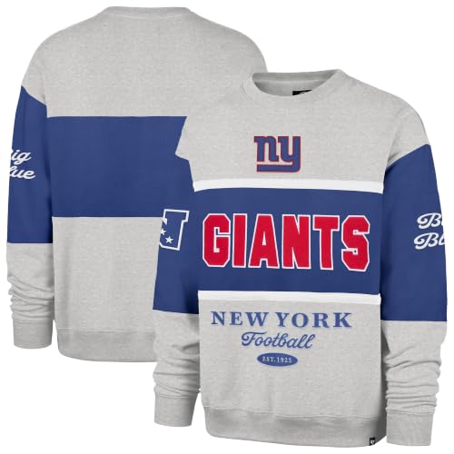 47 Men's Royal/Heather Gray New York Giants Blockfield Maximalist Sweatshirt