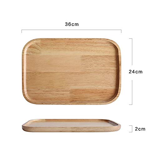 Plateau en bois de snacks 36x24x2cm compact et maniable - 3