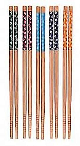 Jogo De Hashi Com 5 Pares Em Bambu