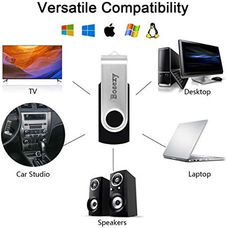 10 Pack USB Flash Drives USB 2.0 Memory Stick Rotating Thumb Drive (32GB, Black)