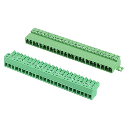 MECCANIXITY Screw Terminal Block Connector 24Pin 3.81mm Pluggable Electronic Component Electronic 300V 8A for Socket Panel Circuit Board Mount