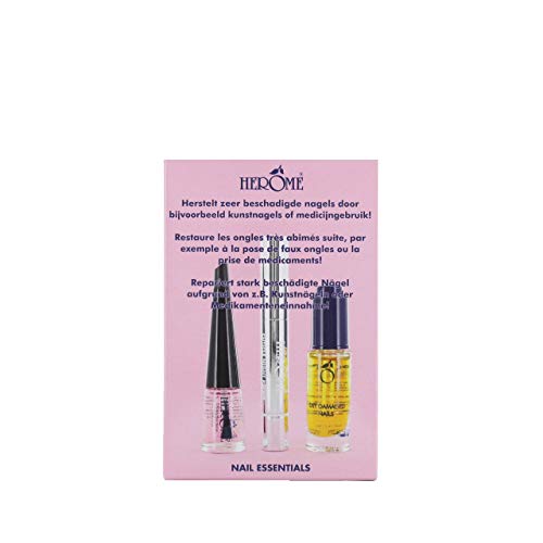 Herome 3-in-1 Maniküre Set mit Nagelhärter & Nagelöl -1 set- verstärkt beschädigten Nägel (Nail Essentials Set Rosa) – Bild 4