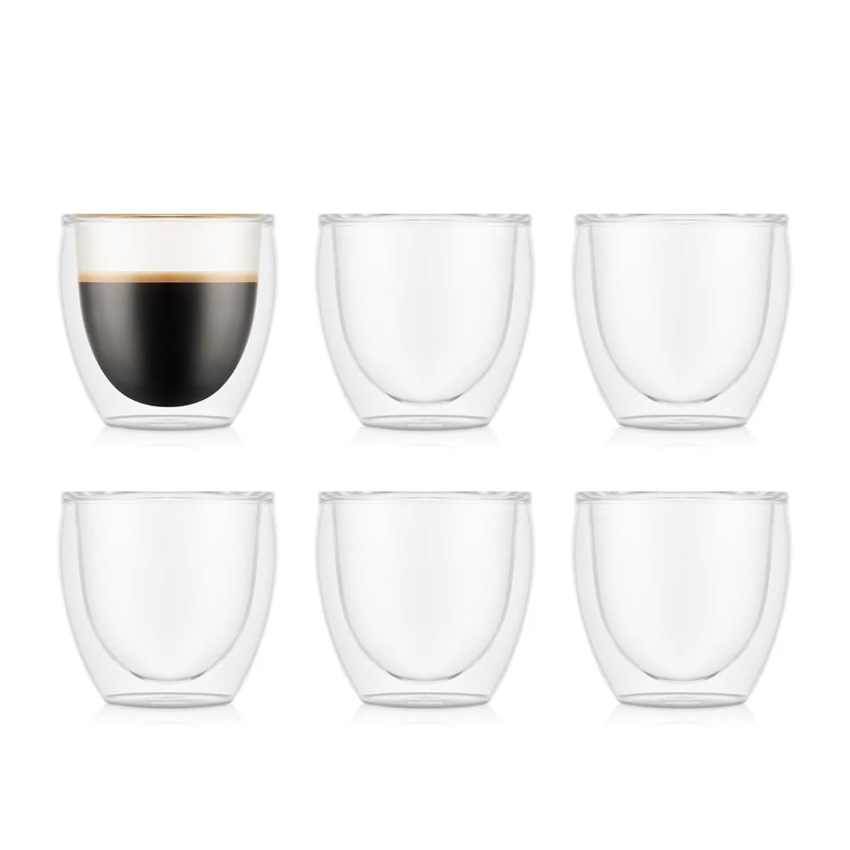 BodumPAVINA Double Walled Thermo Glasses 0.08 L, 2.5 oz, Pack of 6