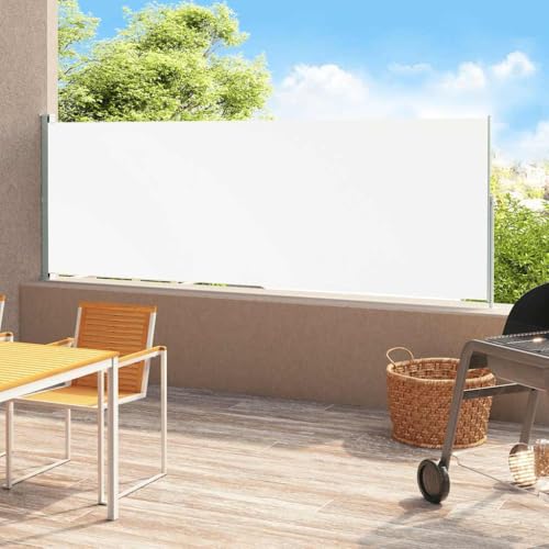 Ombrage Extérieur,Auvent latéral rétractable de Patio 200x500 cm Crème pour Terrasse, Jardin, Extérieur