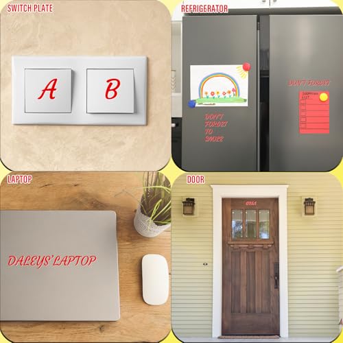 Image of 510 Pieces 10 Sheets Letter Stickers,Self Adhesive Waterproof Mailbox Numbers Stickers,Alphabet Decals for DIY,Bulletin Board,Window,Door,Sign,Bike,Car,Laptop,Scrapbook(Red, 1.5 Inch)