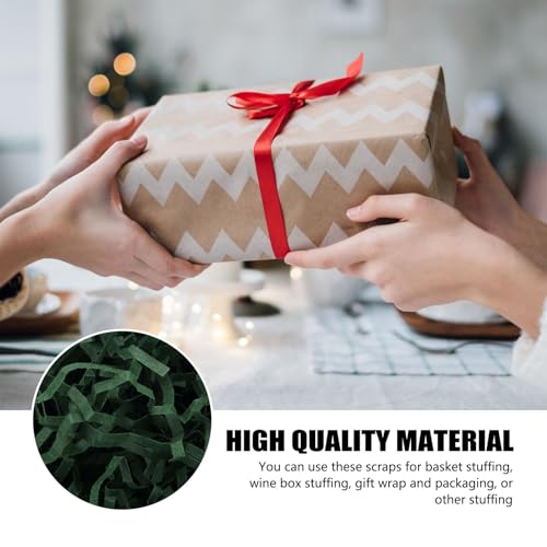 Image of ZEBMOON 2 LB Dark Green Crinkle Cut Paper Shred Filler Great for Gift Wrapping, Basket Filling, Birthday, Wedding, Halloween, Thanksgiving, Christmas Day, New Year Party Decorations Filling Supplies