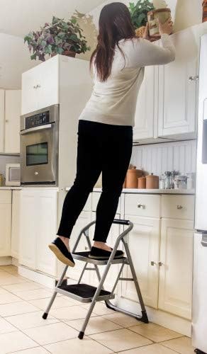 Helping Hand 2-Step Folding Step Stool with Oversized Steps and 220 lb. Weight Capacity