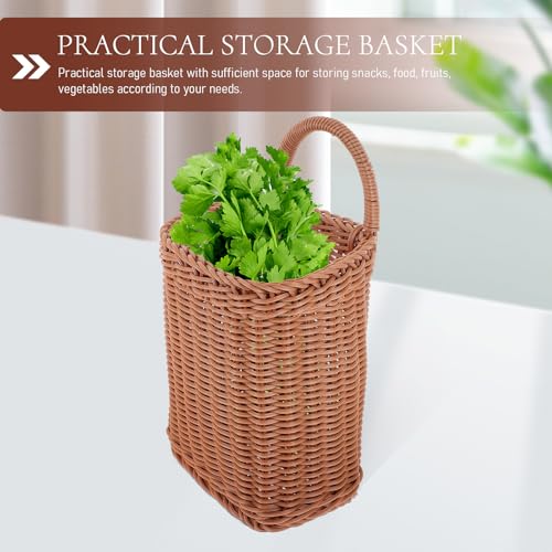 Cesta de ratán artificial sin rebabas estilo vintage para hogar 6