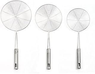 Mesh Net Strainer Ladle Stainless Steel Wire Skimmer Spoon, Set of 3 (4.7 Inch,6 Inch,7 Inch)