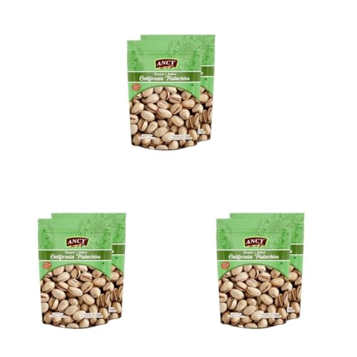 Image of Ancy Roasted and Salted Pistachios 500 Grams (250g X 2) - Tasty Crunchy Healthy Nut Snack | Pista Dry Fruit | Rich in Protein, Fiber & Antioxidants | Great for Kids During Study Time and Office Breaks | Vegan Friendly Pista | Low Calorie - Lightly salted Pistachios