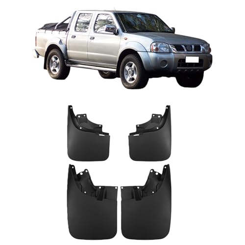 Mud Flaps for Nissan Navara D22 P300 Pickup 4-D 2008-2014, Mud Guards Splash Guards, Front & Rear Fenders All Weather No Drilling Required Tire Protector
