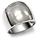 Stainless Steel Wide Polished Band Ring, Size 8