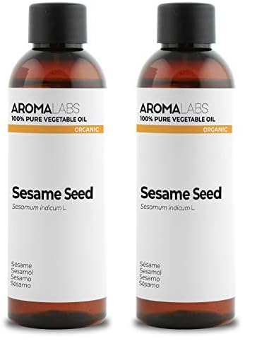 ORGÁNICO - Aceite vegetal SÉSAMO - 100mL - 100% Puro, Natural, Prensado en frío y Certificado AB - AROMA LABS (Marca Francesa) (Paquete de 2)