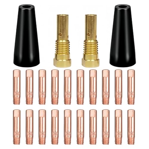 Dsdhuf Kit D'Accessoires pour de Soudage, Buses Sans Gaz à Noyau de Flux 24 Pièces, Accessoires de Soudage MIG (Kit D'Accessoires de 0,035 Pouce)
