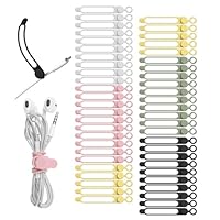 70 Fascette Fermacavi Regolabili Con Gancio E Anello - Riutilizzabili, 15x1 Cm, Per Cuffie, USB E Ufficio (7 Colori)