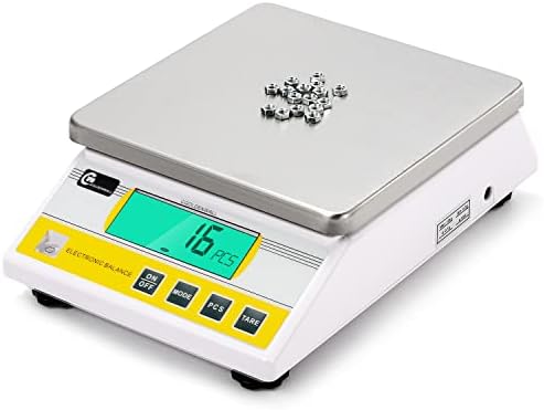 CGOLDENWALL 10kg x 0.1g Digital Precision Electronic Balance Laboratory Lab Scale Industrial Weighing and Counting Scale Table Top Scale g/ ct/ lb/ oz/ DWT/ tl Multi-Units Switchable (10000g, 0.1g)