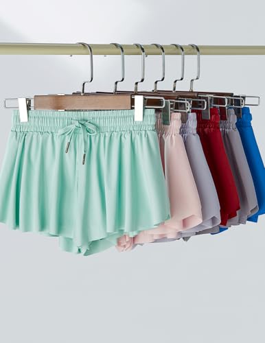 Image of 3 Pack Girls Flowy Shorts with Spandex Liner 2-in-1 Youth Butterfly Skirts for Fitness, Running, Sports