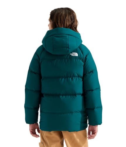 Image of The North Face Teen North Down Fleece-Lined Short Parka | 600 Fill Waterfowl Down, Water Repellent, Insulated Hood, & Pockets, Pacific Teal, X-Large