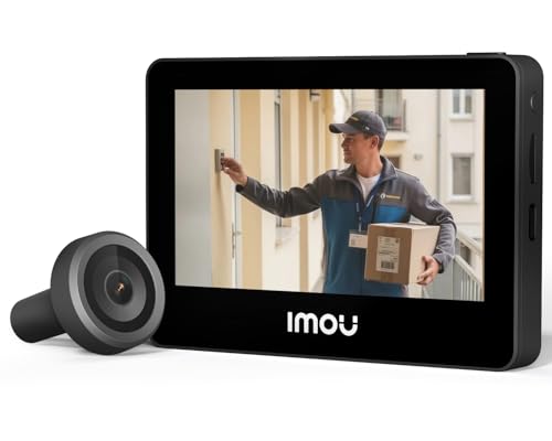 Imou Mirilla Digital de Puerta con Modo AOV (Siempre en Vídeo) – Cámara 5MP Ultra HD, Pantalla a Color de 4.3', WiFi 2,4/5GHz, Detección de Personas, 4800mAh Batería Recargable, Máscara de Privacidad